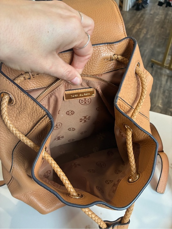 Tory Burch Tan Pebbled Leather Tassel Backpack main image 4